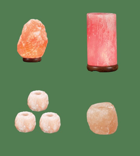 Himalayan Salt Lamps 1 Micro + 1 Cylinder + 3 Votive Candle Holder Mini